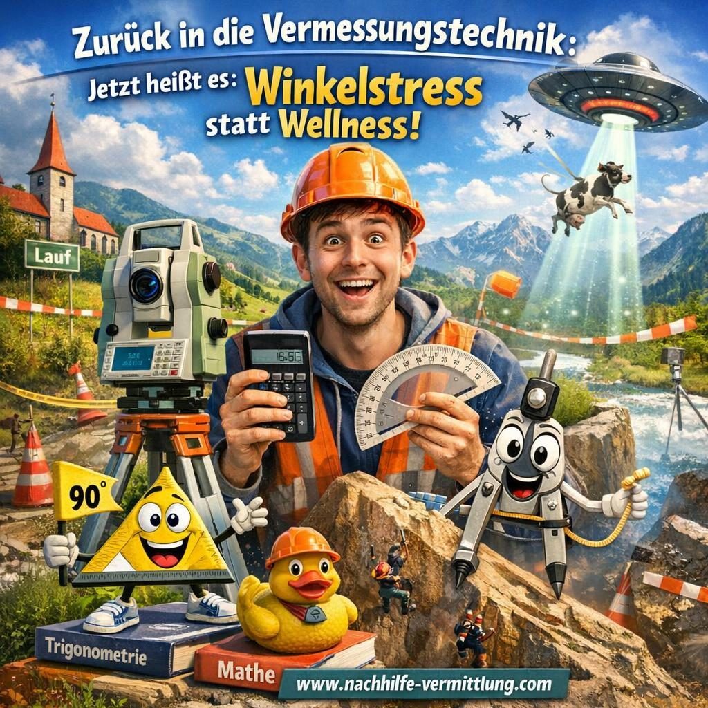 Nachhilfe Geometrie, Mathe, Mathematik, Trigonometrie, Vermessungstechnik, Winkelberechnung Lauf